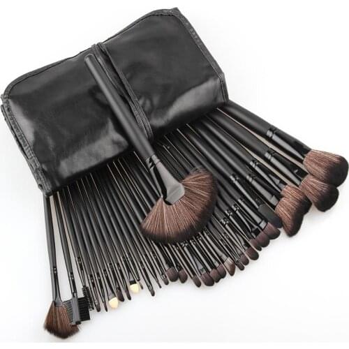 32 Pieces Black Makeup Brushes Set Powder Blusher Contour Cosmetic Beauty Tool Complete Kit with Case Bag Beauty Tools Make Up