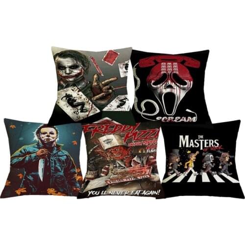 C01108 Harry Style Clown Killers Print Pillow Covers Halloween Horror Decorative Cushion Case For Home Club