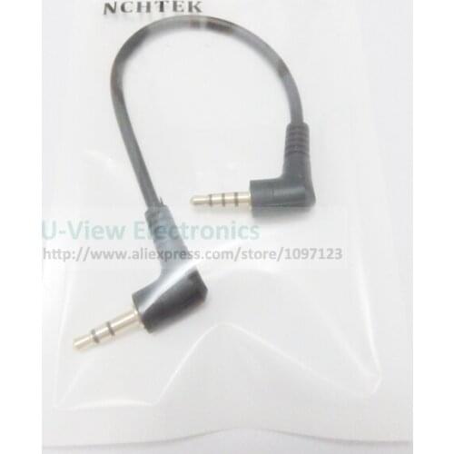 NCHTEK Dual 90 Degree Right Angled 3.5mm 4 Poles Audio Male to 3 Poles Male Extension Cable 15CM/Free DHL Shipping/100PCS
