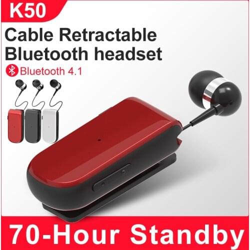 K50 Original Wireless Bluetooth Headset In-Ear Vibrating Alert Wear Clip Hands Free Earphone For Smartphone