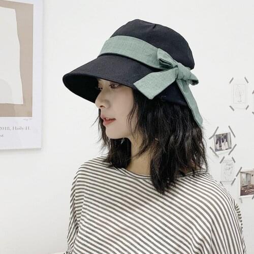 Big Bow Womens Bucket Hat Fishermans Hats Big Edge Women Summer Sunscreen Panama Hat Beach Cap
