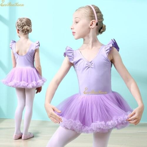Ballet Dress Dance Costume Ballet Leotard Gymnastics Leotard Long/short Sleeve Pink/purple Ballet Tutu Dance Wear For Girl