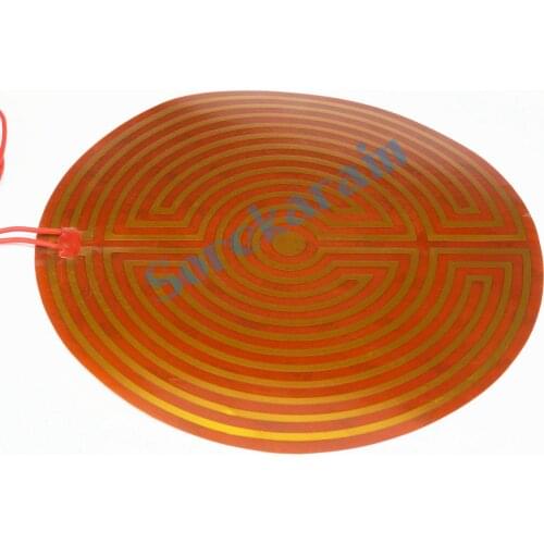 220mm 240W 24V DC Flexiable Round Eeletric Polyimide Film Heater Heating element for