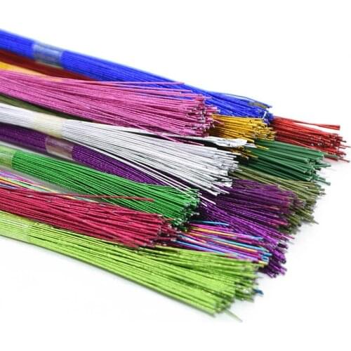 25Pcs 80cm Stocking Flower Wire 0.5mm/1mm Diameter Iron Wire For Nylon Stocking Flower Making nylon stocking flower accessory