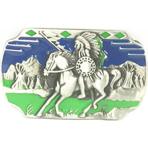 The cowboys of the west belt buckle indians retro pattern zinc alloy belt buckle wearable fashion luxury belt buckle