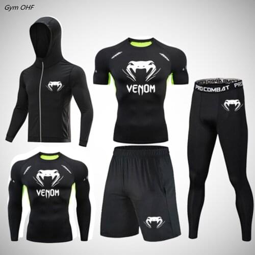 Rashguard Mens Boxing Sweatshirt Gym Suit Mens Tight Fast Drying Suit Brand Mens BJJ Jujitsu Fighting Suit Basketball Suit