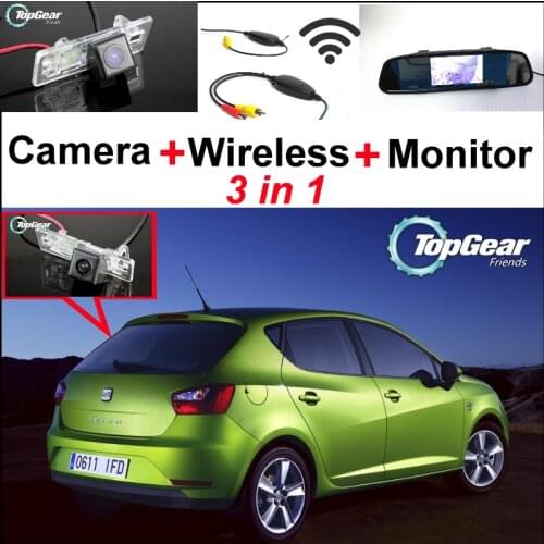 Special WiFi Camera + Wireless Receiver + Mirror Monitor 3 in 1 Backup Parking System For SEAT IBIZA MK4 6J ST 2009~2014