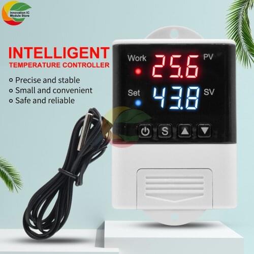 AC 110V 220V DTC2210 microcomputer intelligent thermostat electronic red and blue digital display thermostat heating and cooling