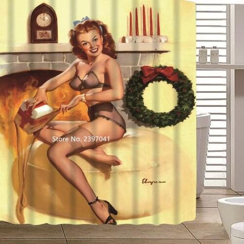 3D Printed Sexy Beauty Beach Red Leaves Shower Curtain Bathroom Waterproof Mildewproof Skull Childrens Bathtub Decoration