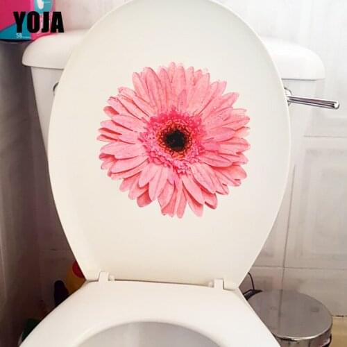 YOJA 23.4*23.6CM Beautiful Hand Painted Watercolor Flowers Living Room Wall Decor Toilet Sticker T1-0571
