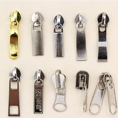 10Pcs/lot 5# Metal Zipper Sliders for 5# Nylon Coil Zipper DIY Zipper Puller Head For Sewing Tailor Tools