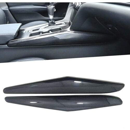 2PCS Interior Gear Shift Box Panel Side Decoration Trim Strip For Honda Accord sedan 10th 2018 2019 LHD
