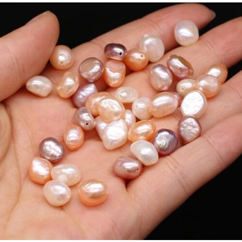 20pcs Natural Freshwater Pearl Pendant Vertical Hole Pink Two Sided Light Loose Beads for Jewelry Making Necklace Bracelet Gift