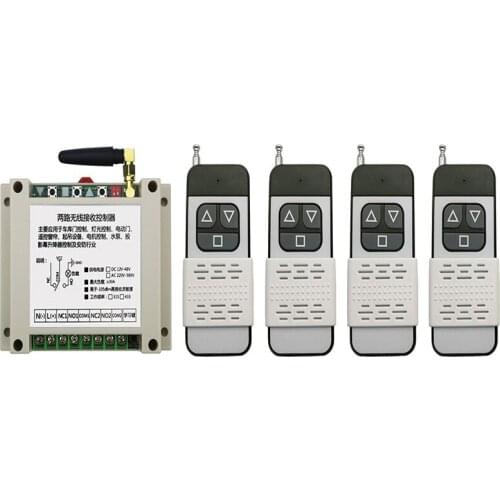 AC 220V 250V 380V Motor Wireless Remote Control Switch UP Down Stop Tubular Motor Controller Motor Forward Reverse TX RX Latched
