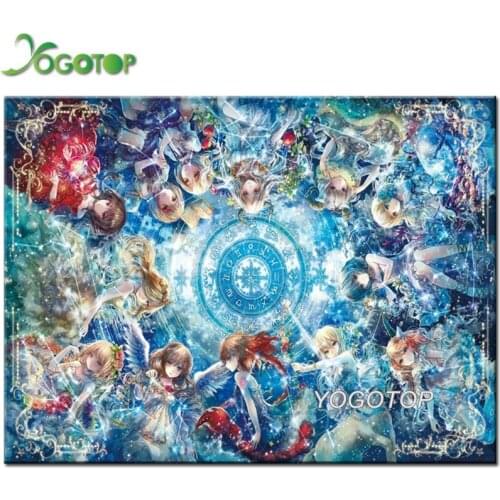 12 constellation Zodiac Signs diamond painting mosaic image Fantasy Art Full 5d diamond embroidery cartoon girl home cult YY2219