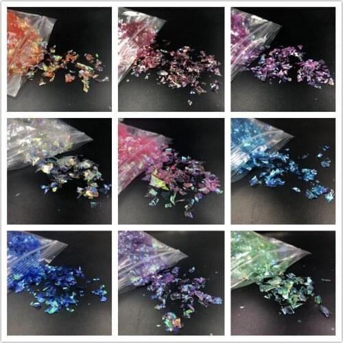 10g/Pack Irregular Shell Paper Sequin DIY Nail Flakies Colorful Paillettes Glitter Nail Art Sequins for 3D Nail Art Decoration