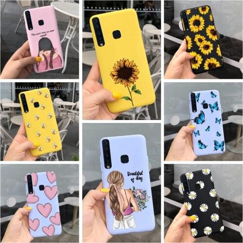 For Samsung A9 2018 Case A920F Stylish Blue Butterfly Phone Cases For Samsung Galaxy A7 2018 A750F Cover Bumper Soft Slim Fundas