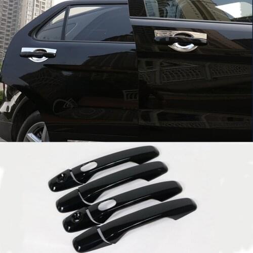 Black ABS Chrome Car Door Handle Covers Trim Auto Accessories with Smart Holes 8pcs Fit For Fit Ford Explorer Sport 2016 2017 18