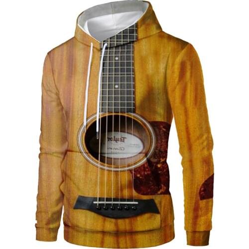 Hot sell Rock Style 3D Sweatshirts Men/Women Hooded Guitar Print Pullover Harajuku Casual Streetweaer Thin Loose Hoodies 2020