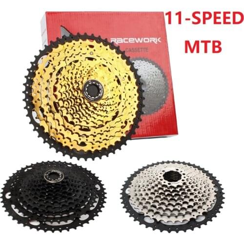 RACEWORK 10/11/12 Speed Mountain Bike Cassette Freewheel 11-42T/46T/50T/52T Gold/Silver/Black 30/33/36 Speed MTB Bicycle Parts