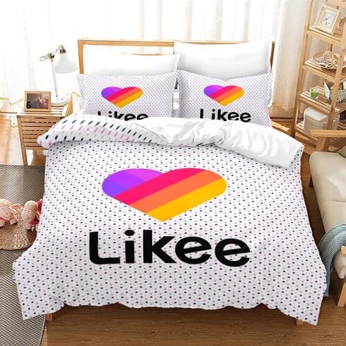 Likee Bedding Set Single Twin Full Queen King Size Lover Likee Bed Set Childrens Kid Bedroom Duvetcover Sets Heart-shaped 011
