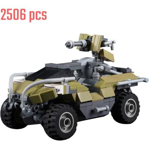 MOC Halos UNSCS M12 Warthogs Car Military Series Battle Tank Building Blocks Model Game Bricks DIY Assembly Toys For Gift