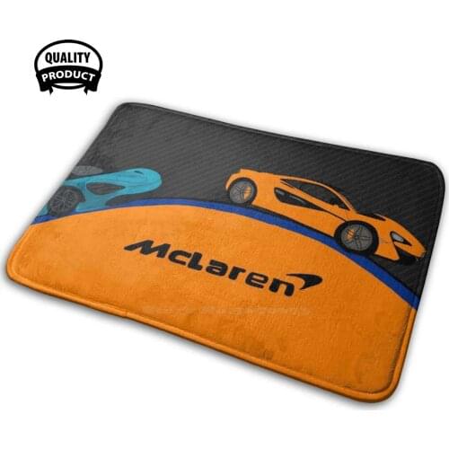Mclaren Soft Interesting Room Goods Rug Carpet Mclaren Logo Car Orange Blue
