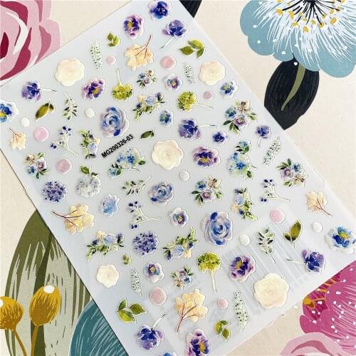 MG200326-03 Caihuahai Colorful flowers 3D Back glue Nail decal Nail sticker Nail decoration Nail art Nail tool Nail ornament
