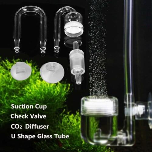 1 Set Aquarium CO2 System Diffuser Check Valve U Shaped Glass Tube Bend Accessory DIY