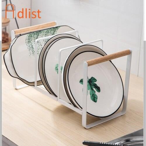 1PC Tool Stand Holder Kitchen Dish Rack Plate Organizer Wrought Iron Shelf Rack Trays Storage Finishing Home Kitchen Accessories