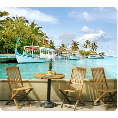 Custom modern 3D mural Maldives for TV the living room sofa background wall decoration Textile Wallcoverings