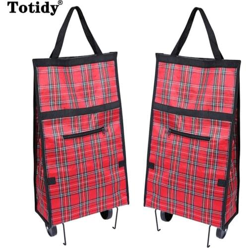 Portable Folding Reusable Shopping Bags Small Pull Cart Buy Shopping Trolley Bag With Wheels Fruit Vegetables Bag Food Organizer