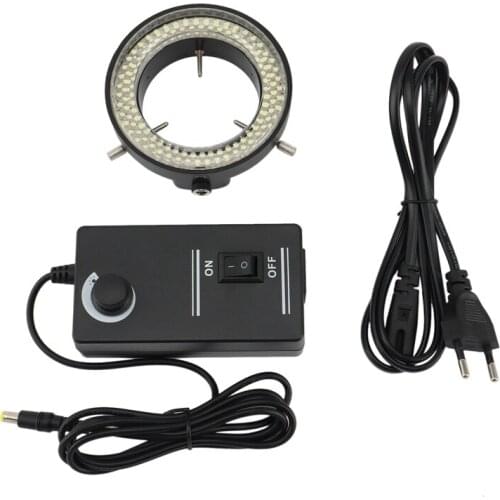 Adjustable 144 LED Ring Light Lamp for Industrial Stereo Microscope Trinocular Microscope Digital Video Camera