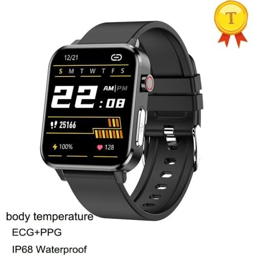 1.7inch big screen Men PPG ECG Smartwatch Body Temperature Heart Rate Blood Pressure oxygen Monitor ip68 waterproof Smart watch