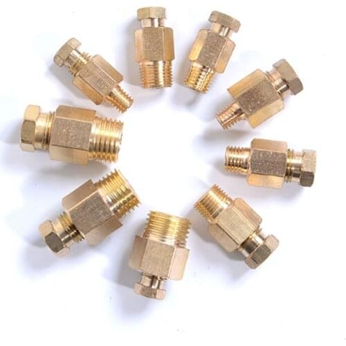 OD coupling connector compression ferrule tube pneumatic joint 4mm6mm8mm brass tubing distributor lubrication right angle joint