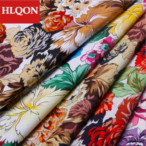 High quality 100% cotton printed flower sateen fabric used for Quilting sewing dress women clothing skirt shoe by 100x150cm