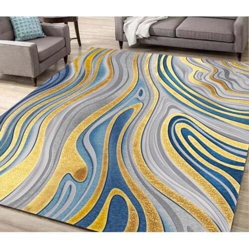 Wave floors Gold floor European abstract pattern carpet floor Self-adhesive Wallpaper 3D PVC Floor Sticker Printing