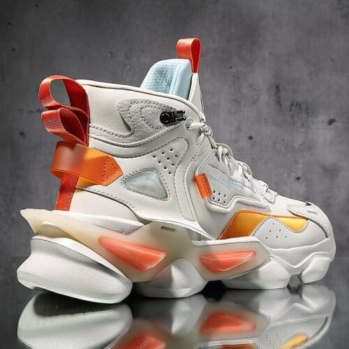 High Top Men Winter Sneakers Height Increasing Non-slip Platform Sports Shoes Classic Retro Style Fitness GYM Running Shoes Men