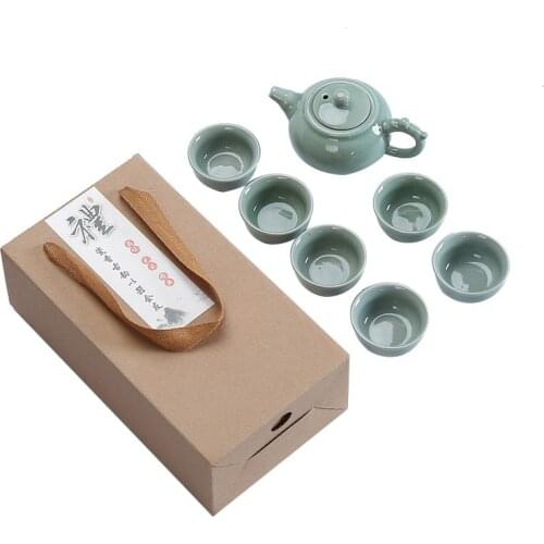High quality Ge Kiln Kungfu Tea set,China tea set,Kung Fu Tea Cup,Travel Tea Pot Chinese Porcelain Teacup Set Drinkware Gift