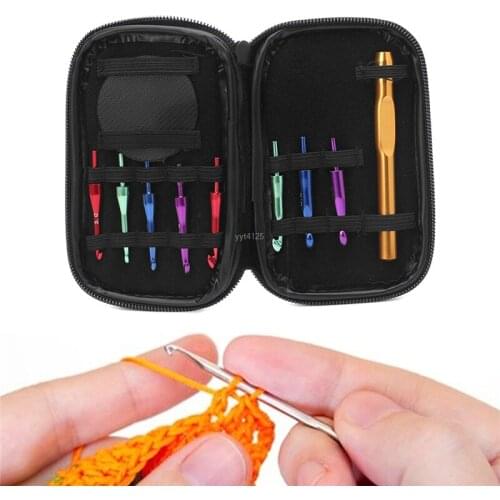 Interchangeable Head Crochet Hook Alumina Knit Multi-colour Needle Handle Weave Sewing Tools Crochet Hooks Knitting Apr