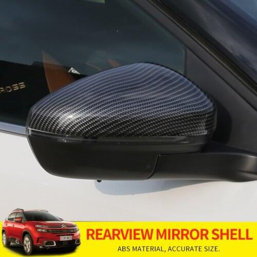 Rearview Mirror Housing Side Wing Mirror Cover Carbon Fiber Side Mirror Covers Car Accessories For Citroen C5 Aircross 2017-2021