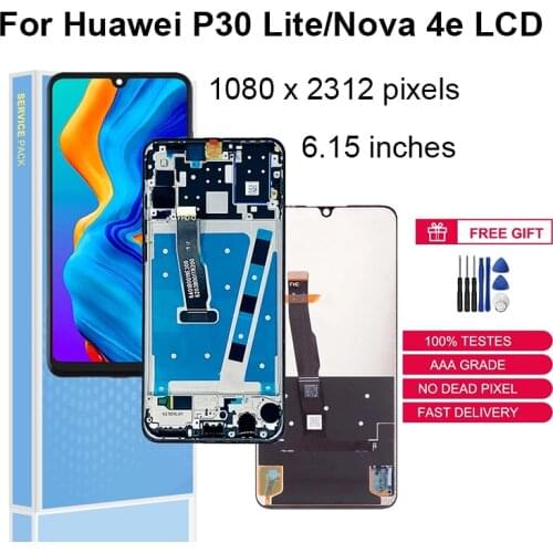 6.15" For Huawei P30 Lite Nova 4e LCD Display Repair Part Replacement LCD Touch Screen Digitizer Assembly MAR-LX1 MAR-LX2 AL01