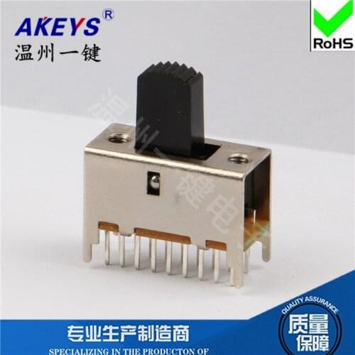 2 Pcs SS-62D02 18 feet 4 fixed foot toggle switch 6P/2T /6 knife double throw black handle height 10mm