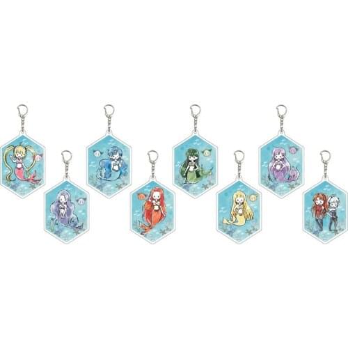 2021 Anime Mermaid melody pichi pichi pitch Series Nanami Lucia Acrylic Keychain School Bag Charm Pendant Keyring Toy Cosplay