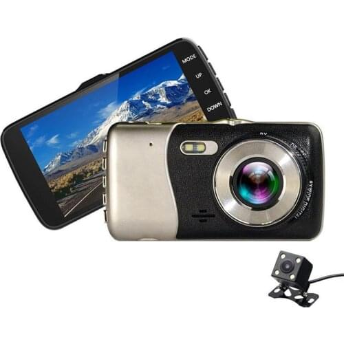 4 Inch LCD IPS Dual Lens Car Dash Cam FHD 1080P Dashboard Camera Driving Recoder 170 Degree DVR Vehicle Dash Camera G-Sensor