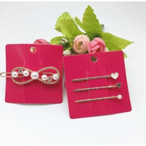 50pcs 6x6cm with'handmade with lovesquare hairpin card fashion jewelry price display card