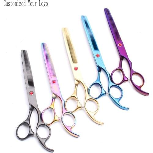 6.5In. JP Stainless Customized Logo Cats Thinning Scissors Pets Shears Animal Scissors Professional Dogs Grooming Scissors C4007