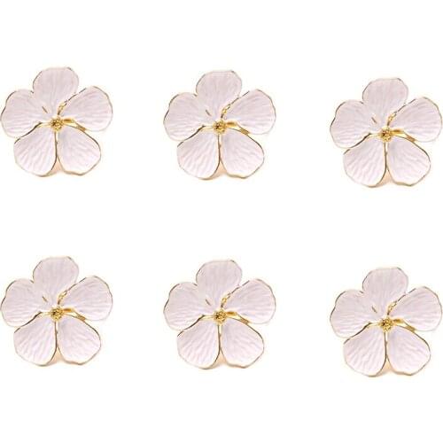 6Pcs/Lot Wedding Simple Plum Napkin Napkin 5 Petals Lucky Flower Napkin Ring Napkin Ring-ABUX