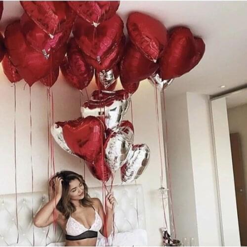 8pcs/lot 18 inch Red Heart Love Foil Balloons Wedding Anniversary Decoration Happy Birthday Balloon Helium Globos party Supplies