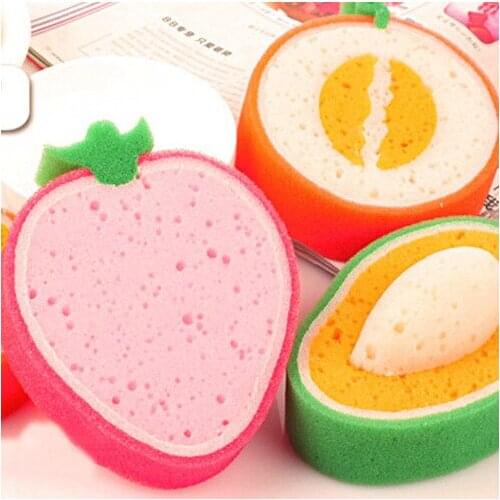 A1572 fruit type thickened sponge cleaning cloth strong decontamination dishcloth wiping dishcloth